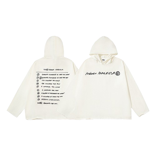MAISON MARGIELA HOODIE LIST WHITE