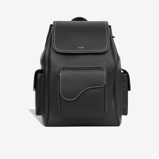 DIOR SADDLE BACKPACK BLACK CALFSKIN