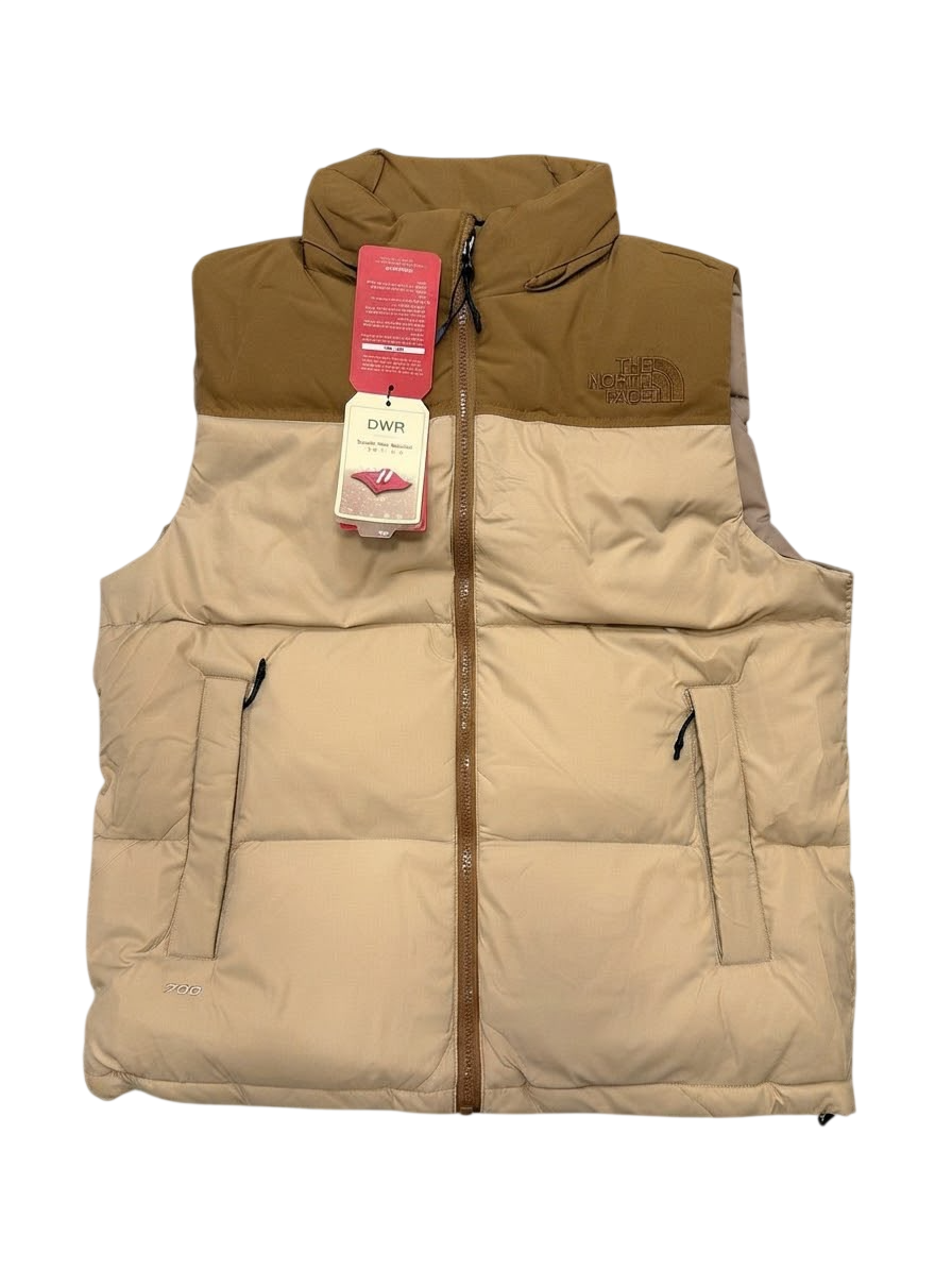North Face cut sleeve jacket Cream