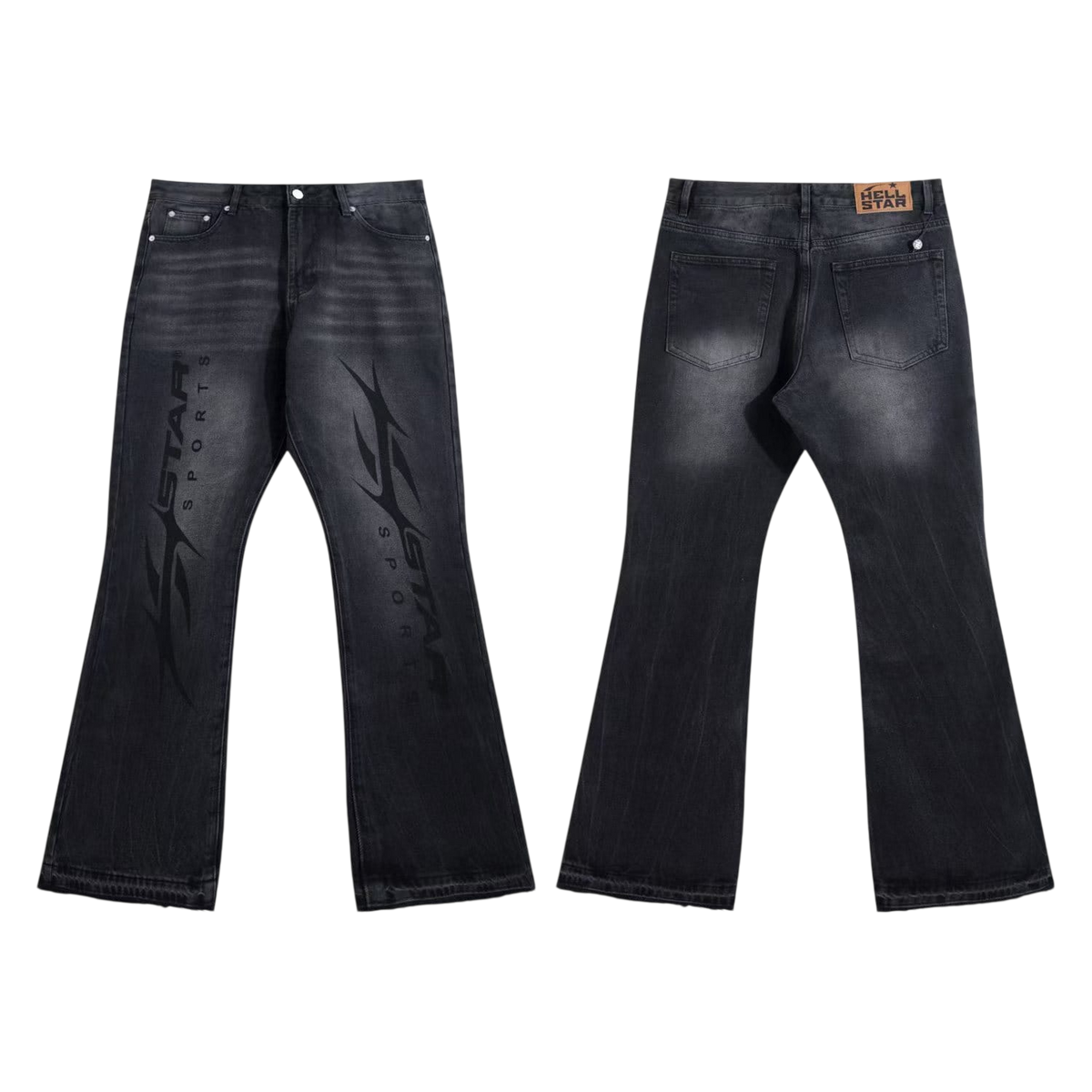Hellstar Flare Black Wash Jeans
