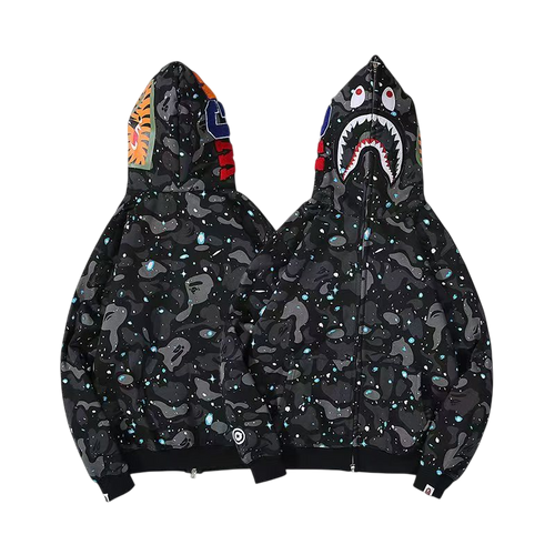 Camo Hoodie Bape Shark Galaxy Hoodie BAPE