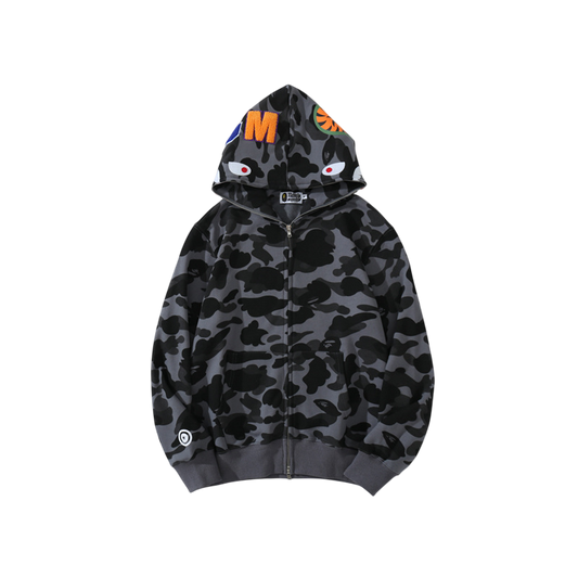 Camo Hoodie Bape Shark Hoodie BAPE Black