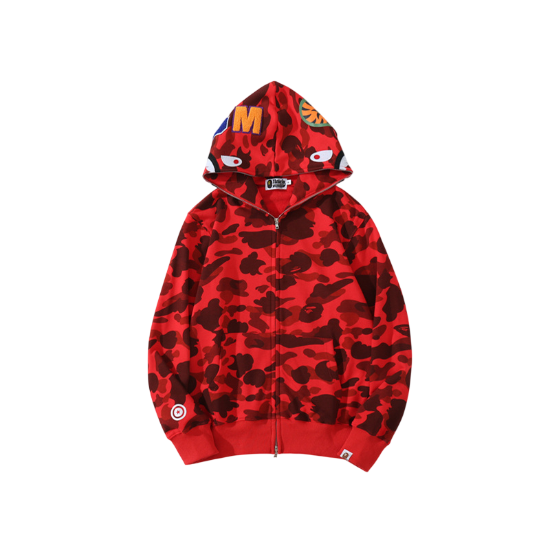 A Bathing Ape BAPE Shark Red Camo Hoodie