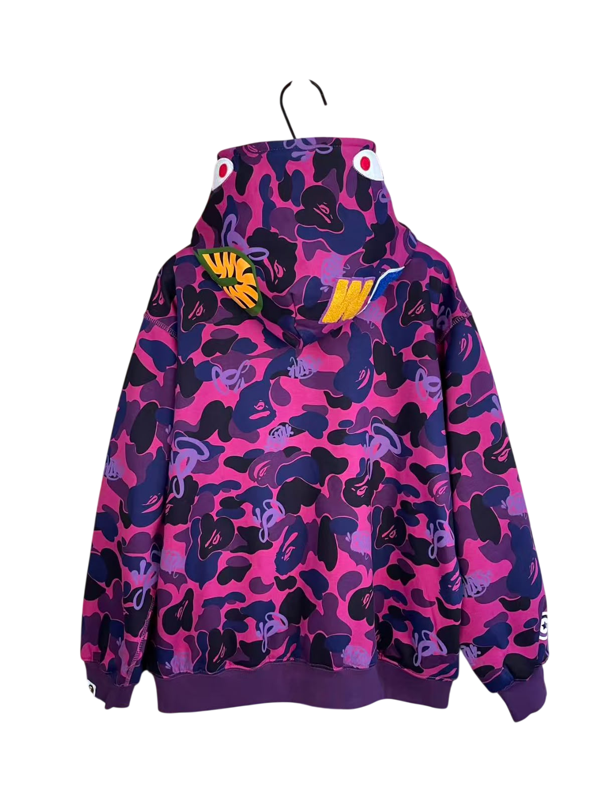 BAPE x Spotify x SYNA by Central Cee Camo Shark Full Zip Purple Hoodie