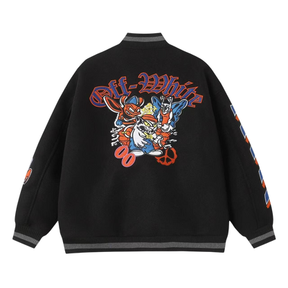 OFF-WHITE CHENILLE-LOGO BOMBER JACKET