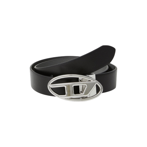 DIESEL SHINY SILVER BUCKLE BELT