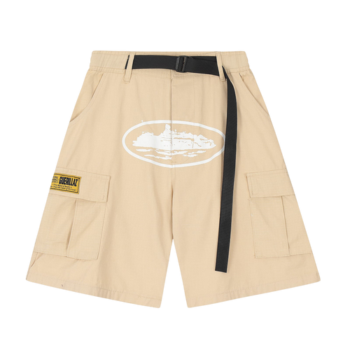 CORTEIZ CREAMY CARGO SHORTS WHITE LOGO