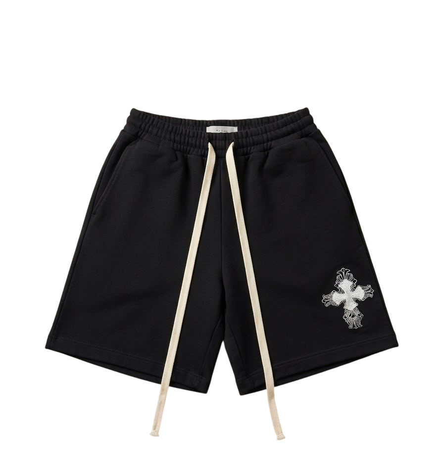 CHROME HEARTS CROSS LOGO BLACK SHORTS