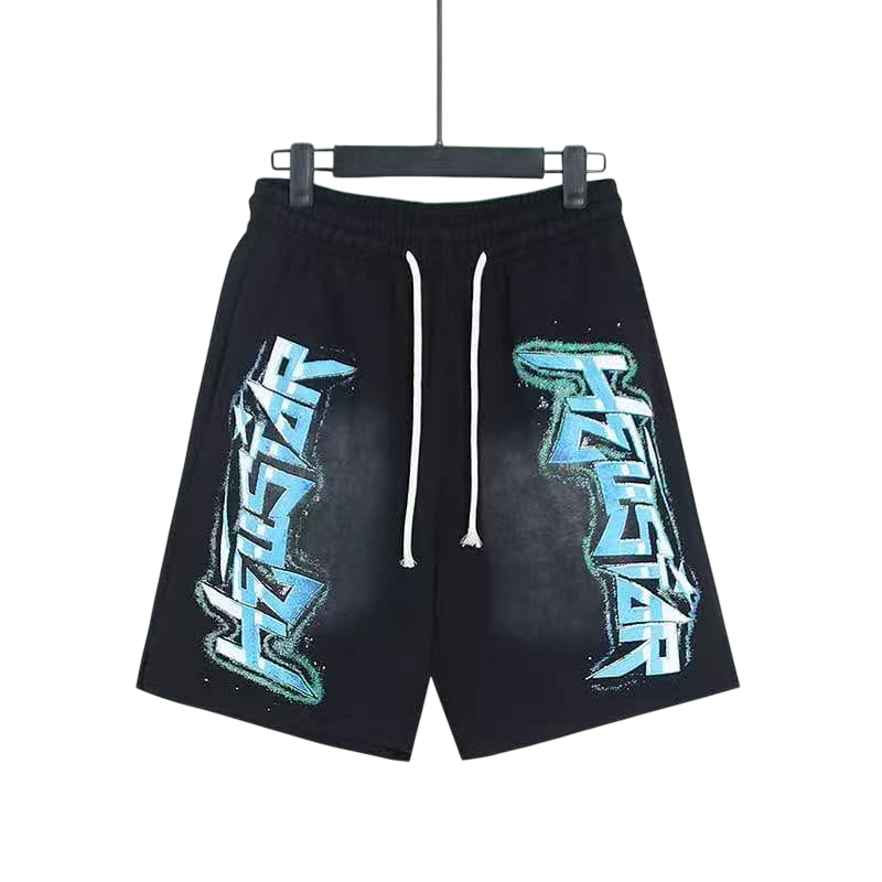 HELLSTAR SHORTS GRAFFITI BLUE