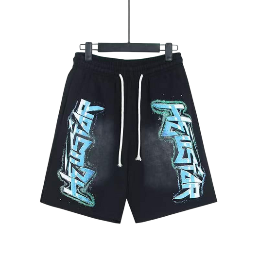 HELLSTAR SHORTS GRAFFITI BLUE