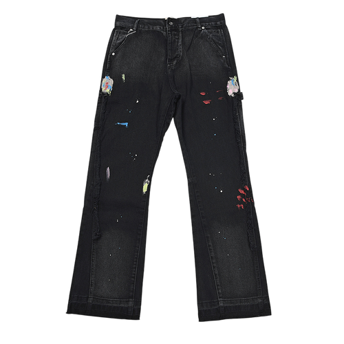 GALLERY DEPT. JEANS BLACK RAINBOW SPLATTER