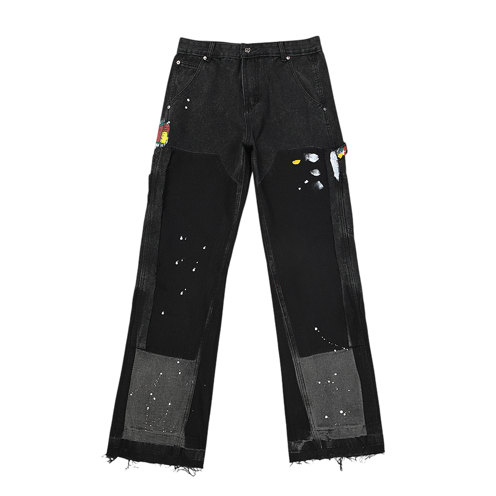 GALLERY DEPT. JEANS BLACK PATCHED UP SPLATTER