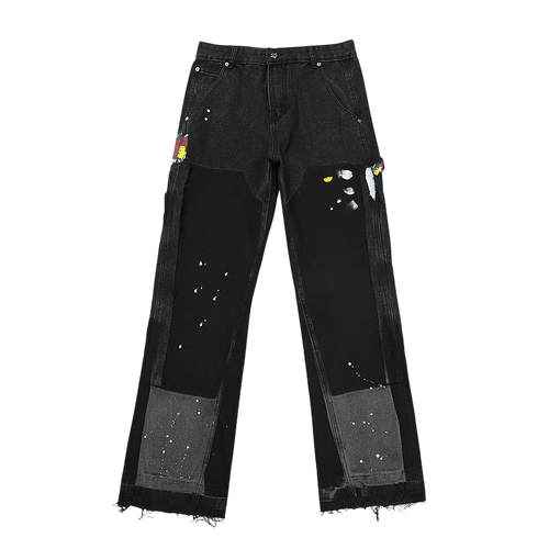 GALLERY DEPT. JEANS BLACK PATCHED UP SPLATTER