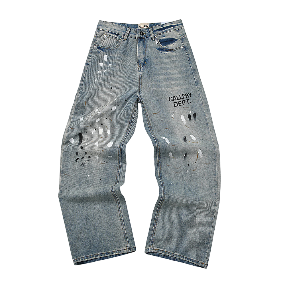 GALLERY DEPT. JEANS GRAY BLACK WHITE SPLATTER