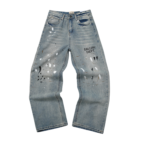 GALLERY DEPT. JEANS GRAY BLACK WHITE SPLATTER