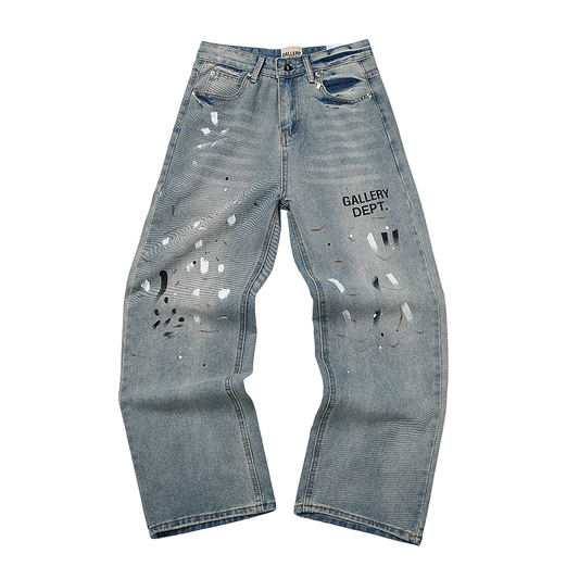 GALLERY DEPT. JEANS GRAY BLACK WHITE SPLATTER