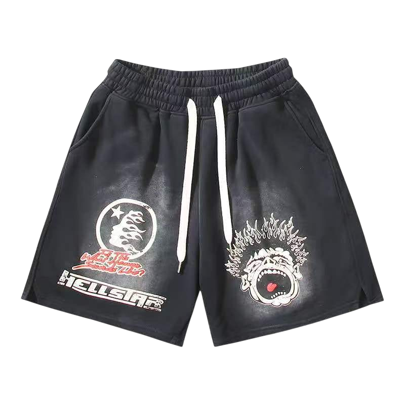 HELLSTAR SCREAMING CHILD SHORTS BLACK