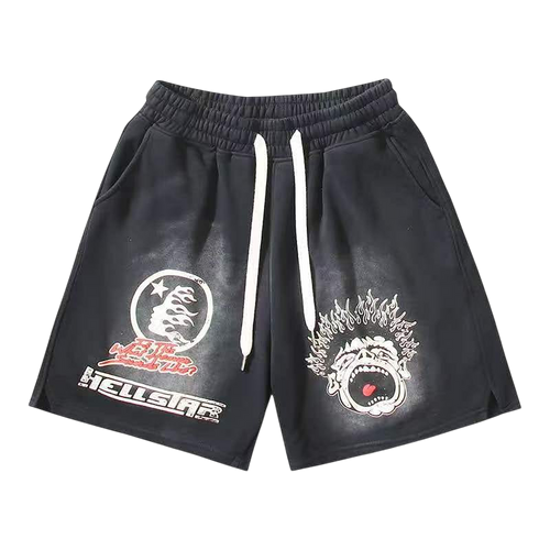HELLSTAR SCREAMING CHILD SHORTS BLACK