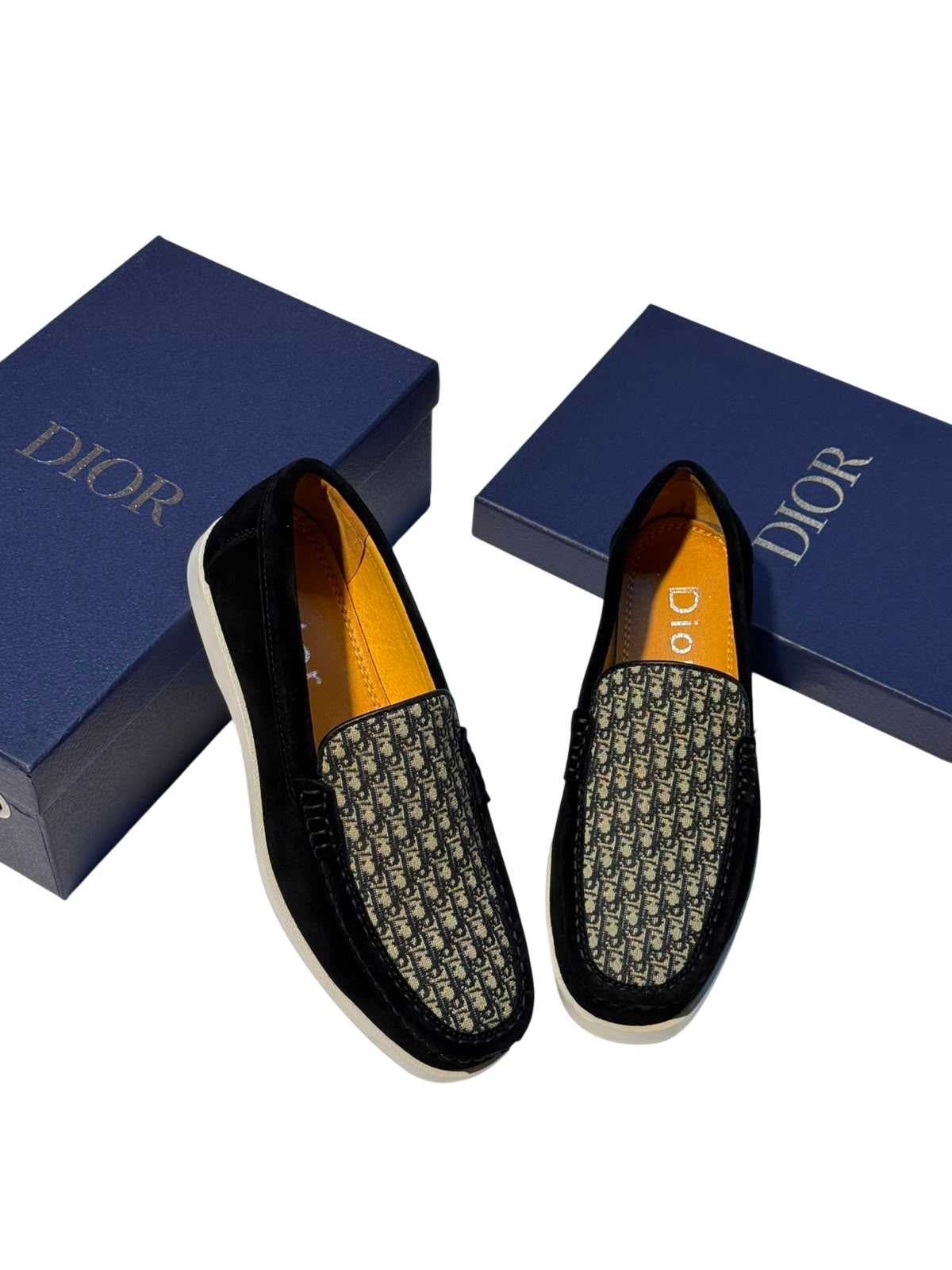 DIOR BLACK GRANVILE D PRINT LOAFERS
