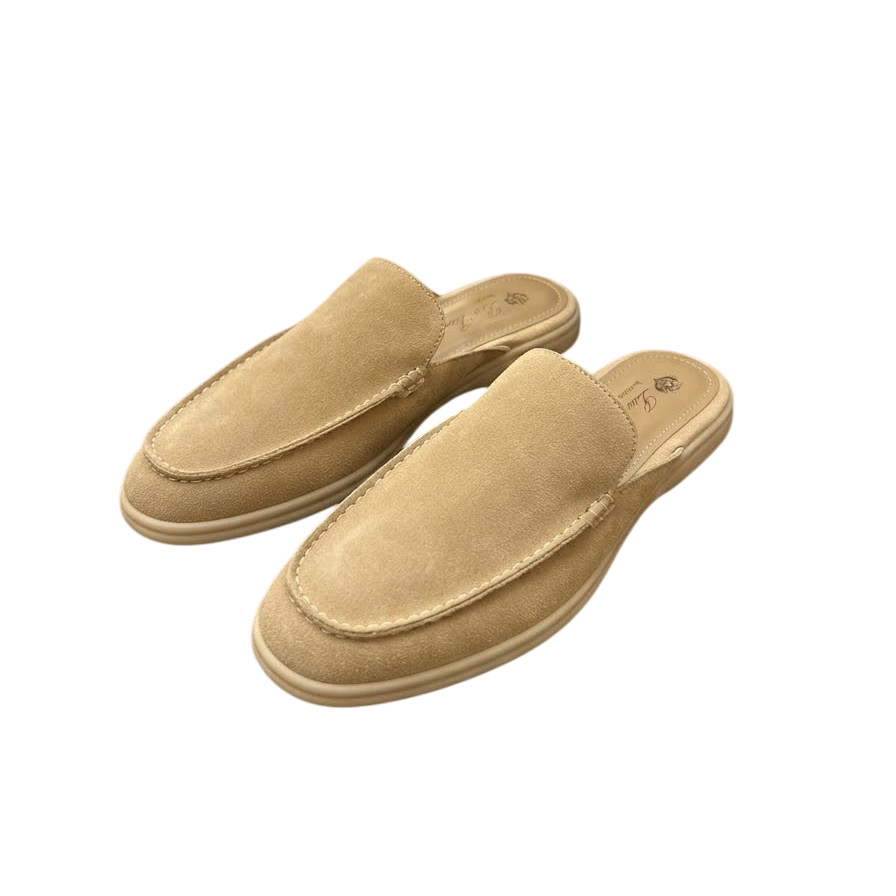 LORO PIANO BABOUCHE WALK LOAFER BEIGE SUEDE