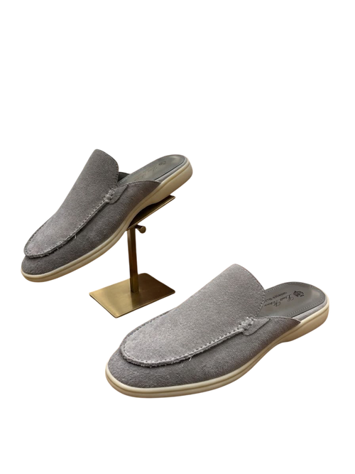 LORO PIANO BABOUCHE WALK LOAFER GREY SUEDE