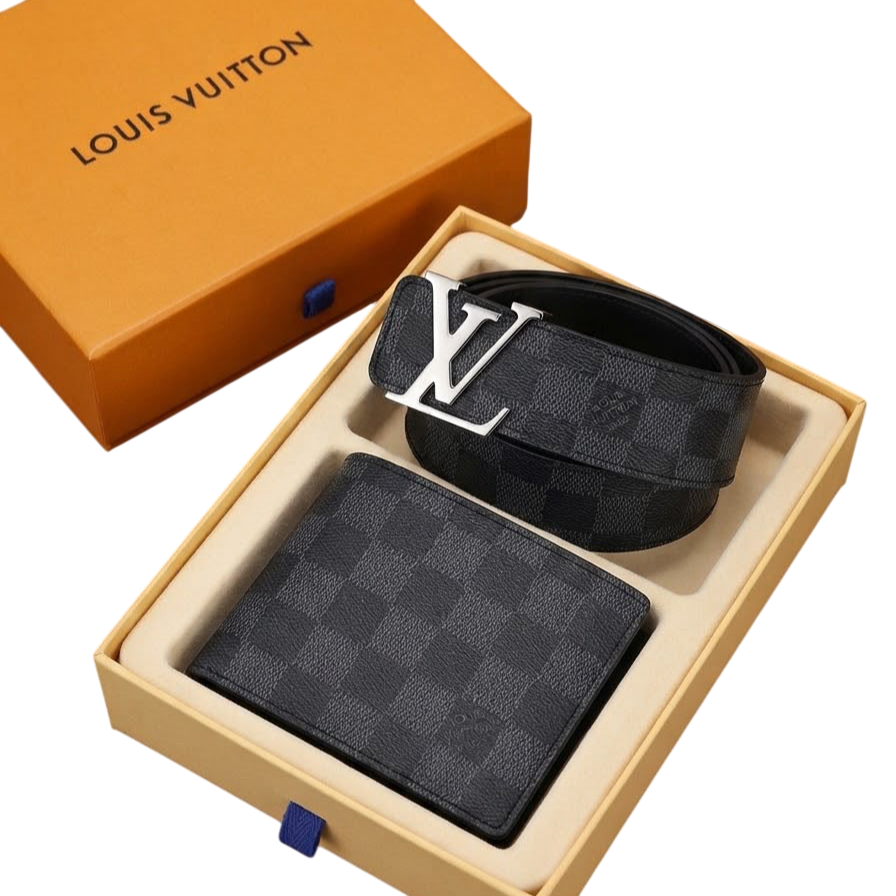 LV LEATHER BELT X WALLET BUNDLE