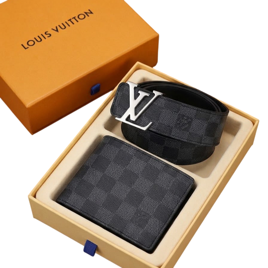 LV LEATHER BELT X WALLET BUNDLE