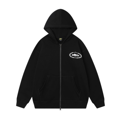 CORTEIZ AMERICAN STYLE BLACK ZIP HOODIE SET