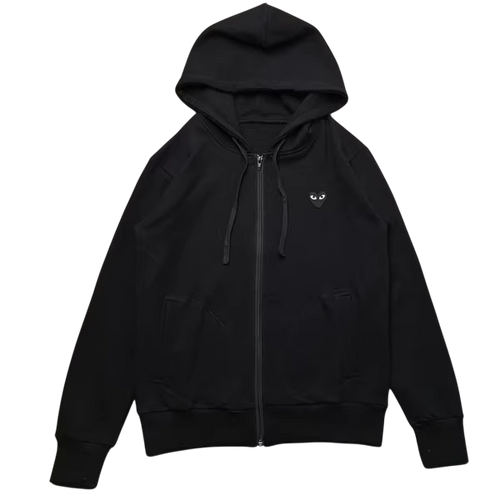 CDG ZIP UP BLACK size small