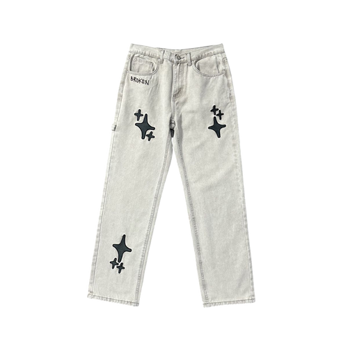 BROKEN PLANET WHITE JEANS