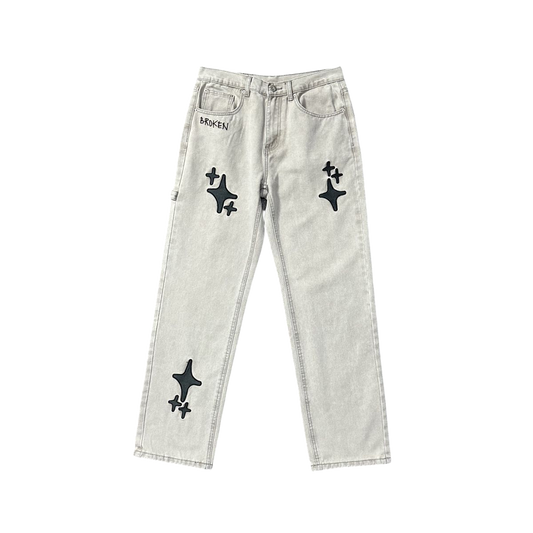 BROKEN PLANET WHITE JEANS