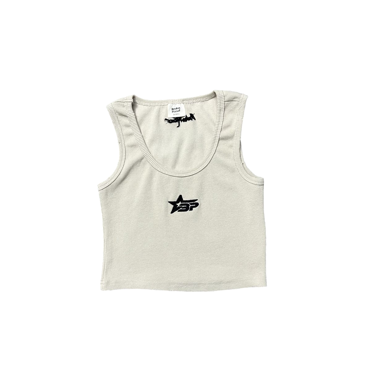 BROKEN PLANET WHITE CROP TOP