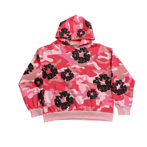 DENIM TEARS CAMO PINK/RED HOODIE