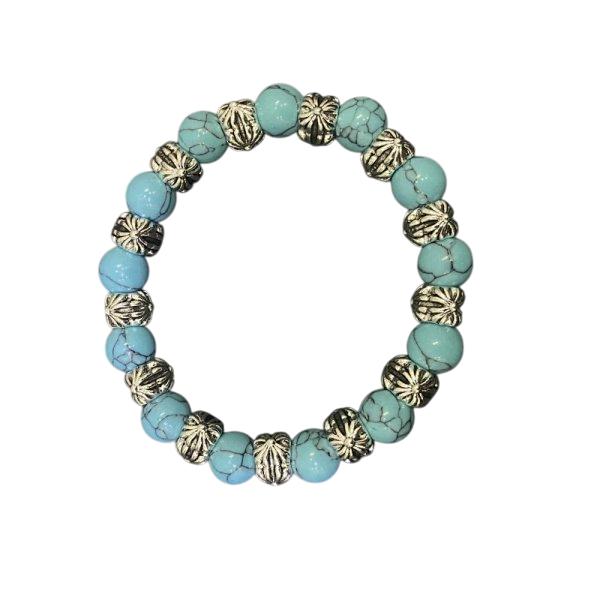 CHROME HEARTS HALF BEADED SKYBLUE BRACELET
