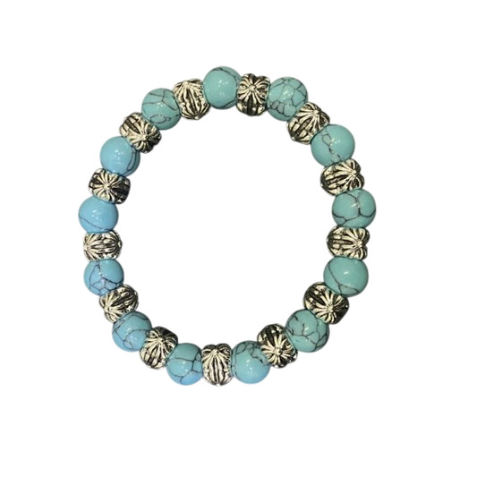 CHROME HEARTS HALF BEADED SKYBLUE BRACELET size nan