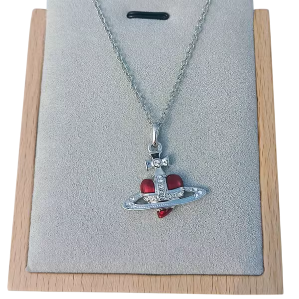 VIVIENNE HEARTWOOD WINE RED PENDANT