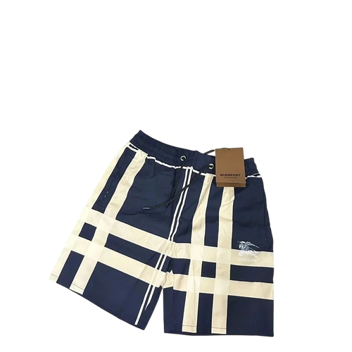BURBERRY NAVY CREAM SHORTS