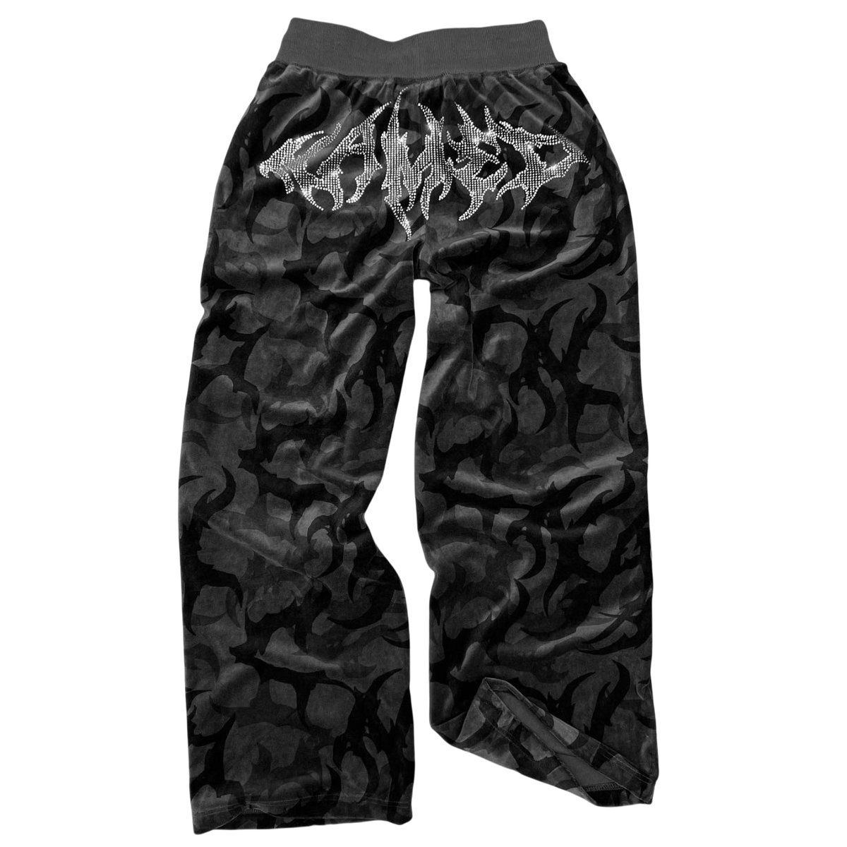 Y2K PATTERNED DIAMOND BLACK PANTS