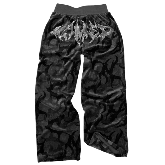 Y2K PATTERNED DIAMOND BLACK PANTS