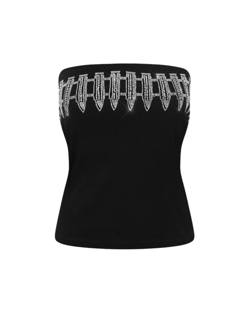 Y2K BLACK DIAMOND BULLET TUBE TOP