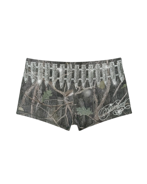 Y2K GRAY DIAMOND PATERNED SHORTS