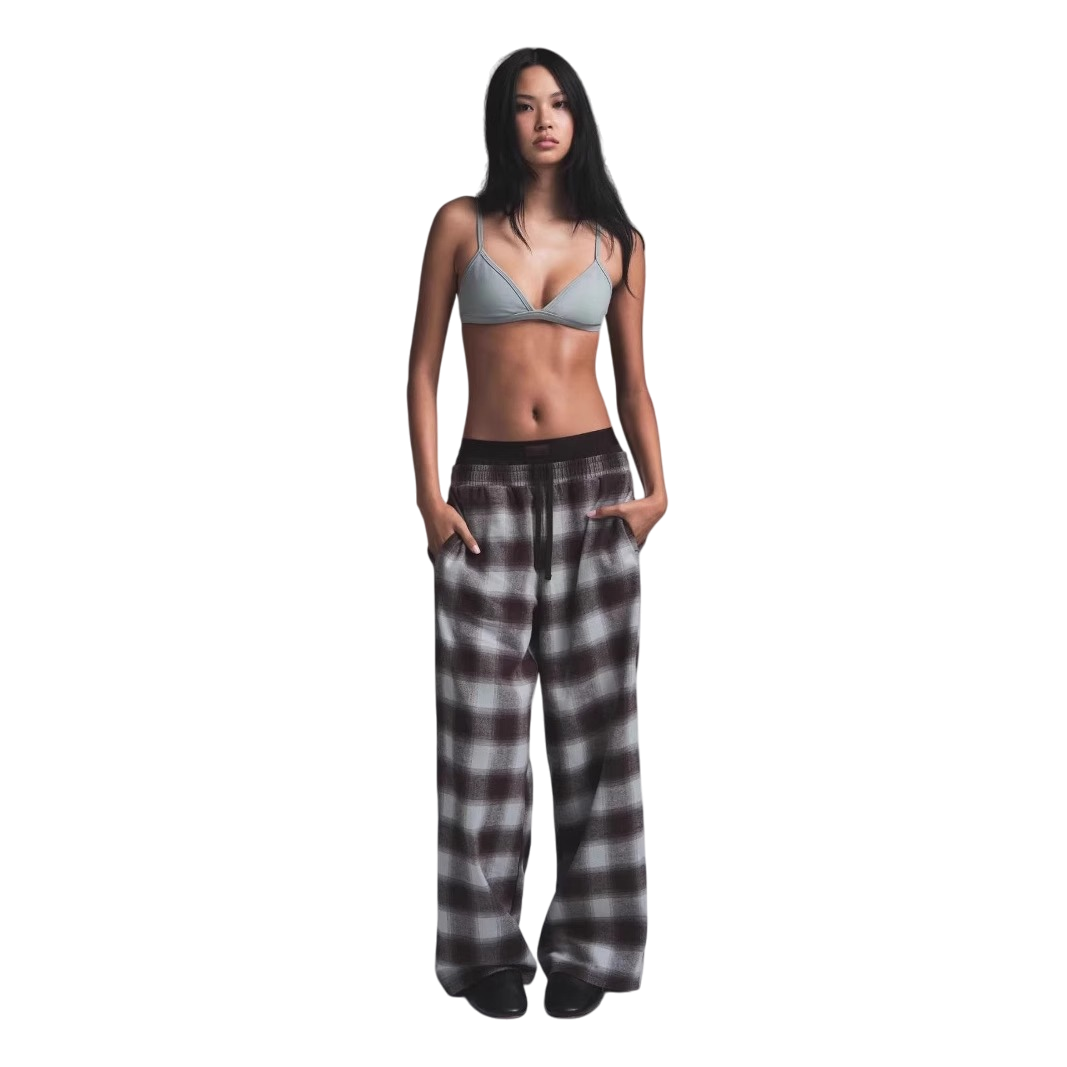 SKIMS PLAID DOUBLE WAIST PANTS