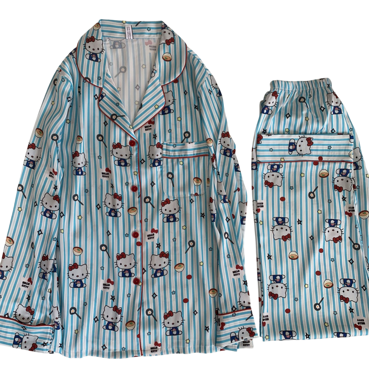 VICTORIAS SECRET BLUE SPECIAL EDITION HELLO KITTY SILK NIGHT GOWN