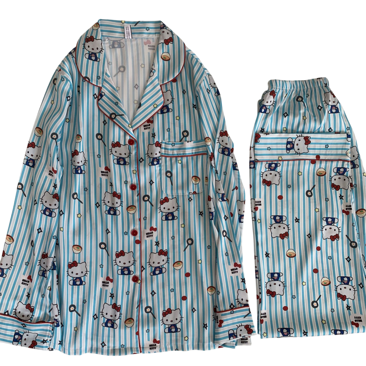 VICTORIAS SECRET BLUE SPECIAL EDITION HELLO KITTY SILK NIGHT GOWN