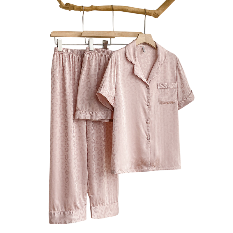 VICTORIAS SECRET PINK LEOPARD SILK NIGHT GOWN 3 PIECE