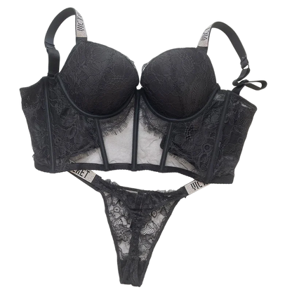 VICTORIAS SECRET SPARKLE BUSTIER SET