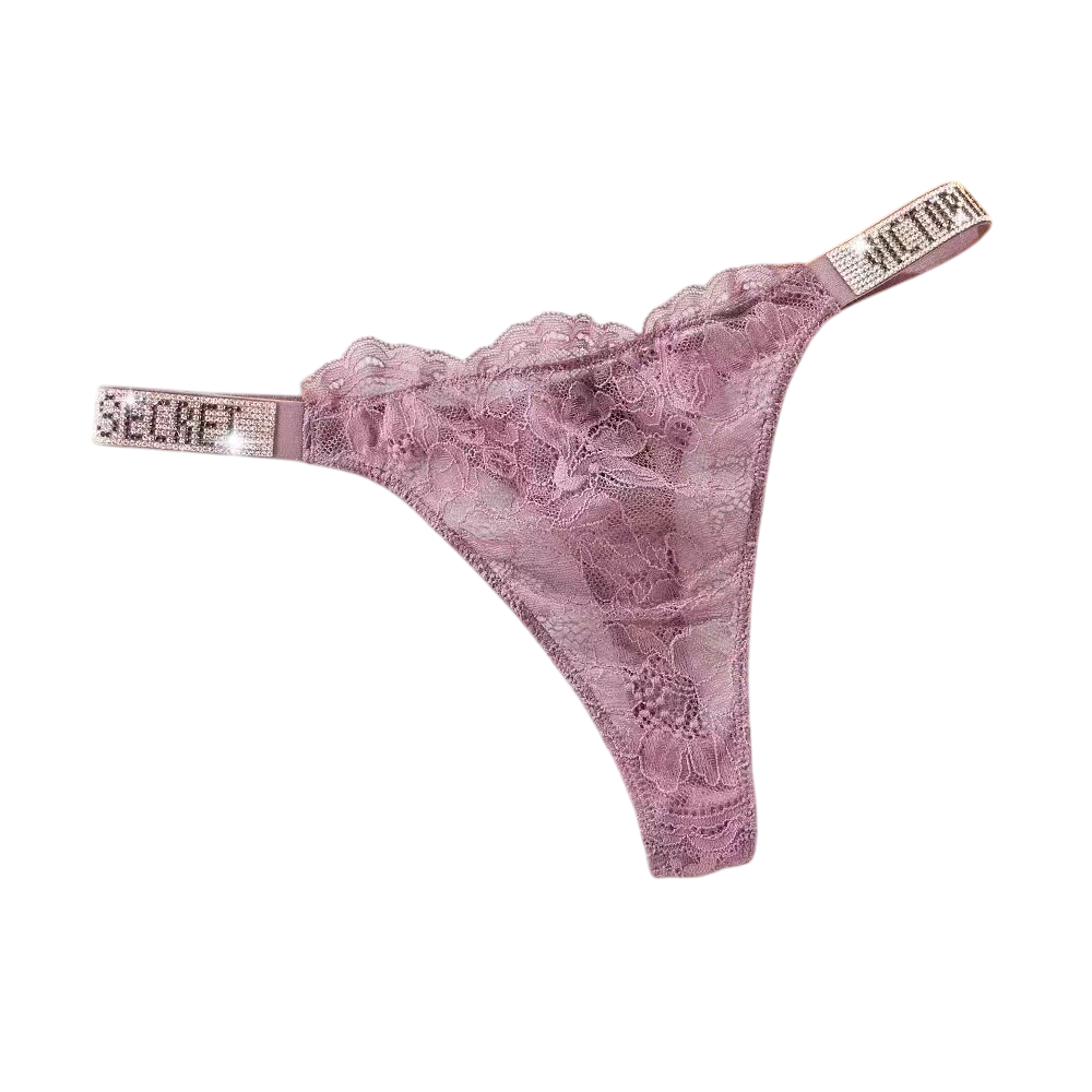 VICTORIAS SECRET LIGHT PURPLE SPARKLE THONG