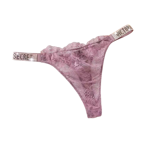 VICTORIAS SECRET LIGHT PURPLE SPARKLE THONG