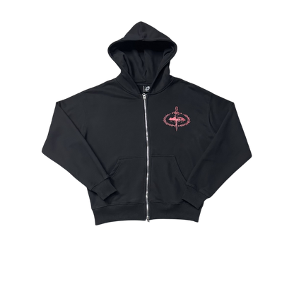 CORTEIZ BLACK RED SLAUGHTER GANG ZIP UP