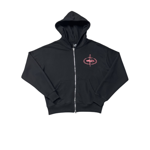 CORTEIZ BLACK RED SLAUGHTER GANG ZIP UP